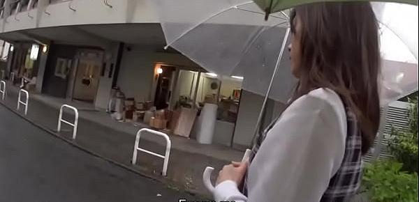  Japanese gal seduces outdoors and dicked super hard in POV